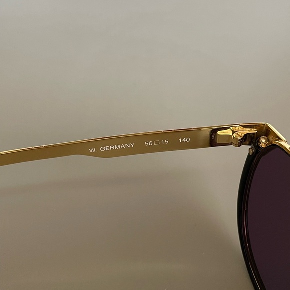 Vintage West Germany Brendel Sunglasses Black Gold Model 8507 - Picture 6 of 10
